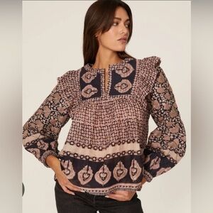 Sea New York Black and Pink Patterned Top